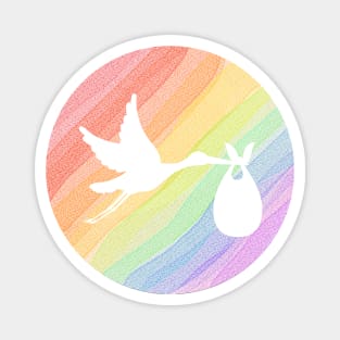 Stork Rainbow Baby Magnet